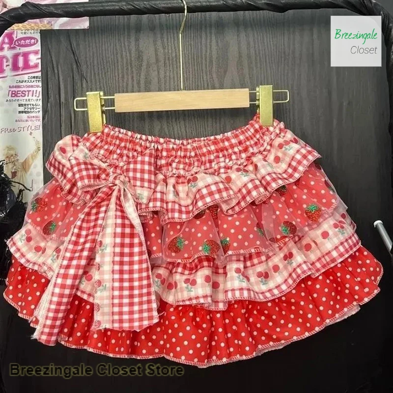 Korean style red strawberry grid Y2K cute and sweet girl summer new fashion casual cake red versatile printed bow plaid skirt
Korean style red strawberry grid Y2K cute and sweet girl summer new fashion casual cake red versatile printed bow plaid skirt