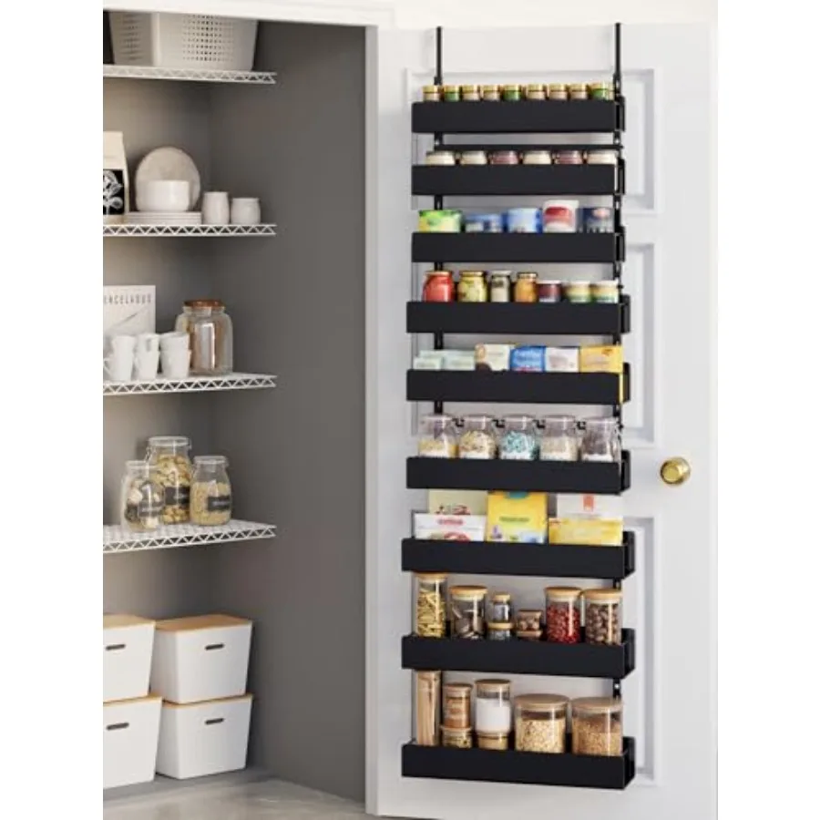 Over The Door Pantry Organizer - Hanging Spice Rack with Metal Shelving for Kitchen Pantry Organization and Storage, Black
Over The Door Pantry Organizer - Hanging Spice Rack with Metal Shelving for Kitchen Pantry Organization and Storage, Black