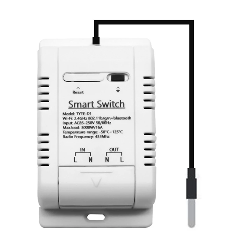 1 Piece Tuya Smart Temperature Switch 16A Plastic For Alexa With Energy Consumption Monitoring RF433 Intelligent Thermostat
1 Piece Tuya Smart Temperature Switch 16A Plastic For Alexa With Energy Consumption Monitoring RF433 Intelligent Thermostat