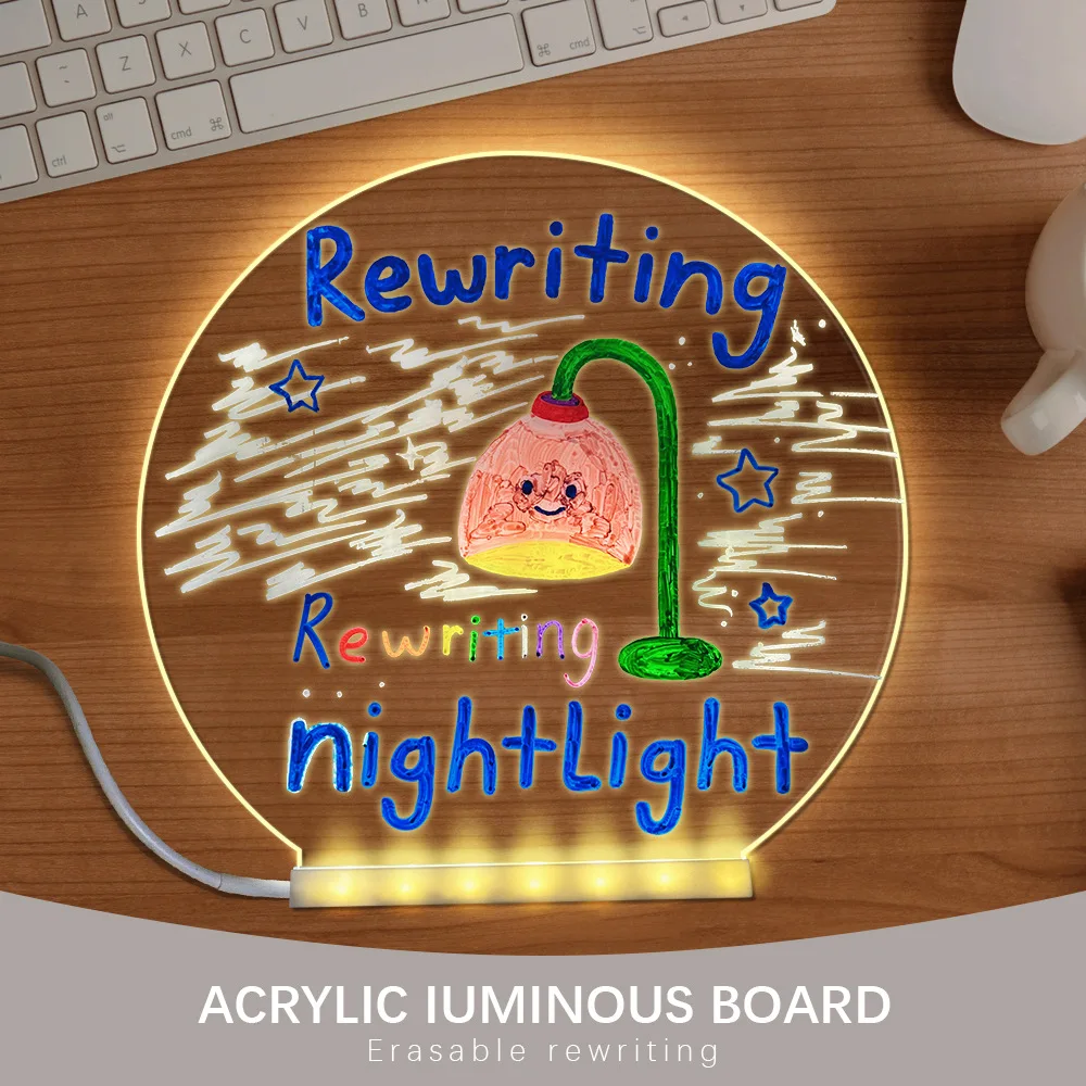 Multi functional DIY luminous drawing board, children's dust-free handwriting board, LED night light toy
Multi functional DIY luminous drawing board, children's dust-free handwriting board, LED night light toy