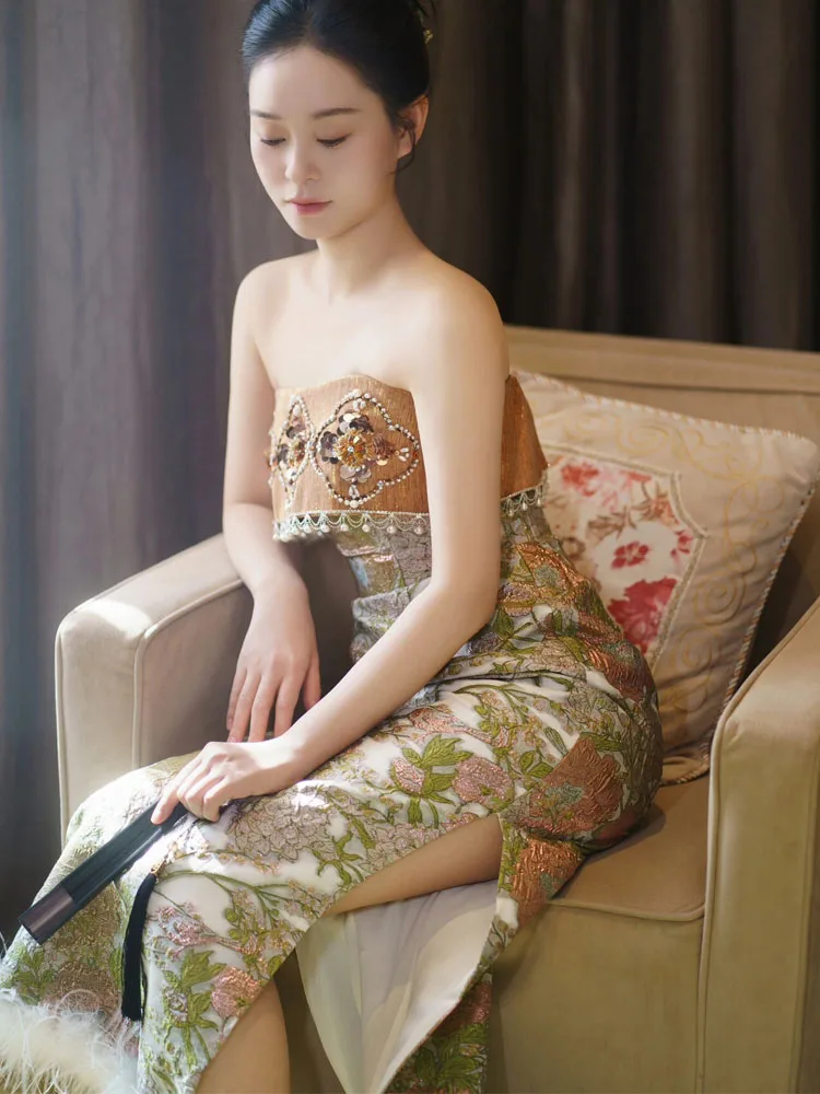 Sexy Chinese Style Morning Wedding Dress Women's Gown Luxury Minimalist Long Dress for Wedding Company Dinner Adult Ceremony
Sexy Chinese Style Morning Wedding Dress Women's Gown Luxury Minimalist Long Dress for Wedding Company Dinner Adult Ceremony