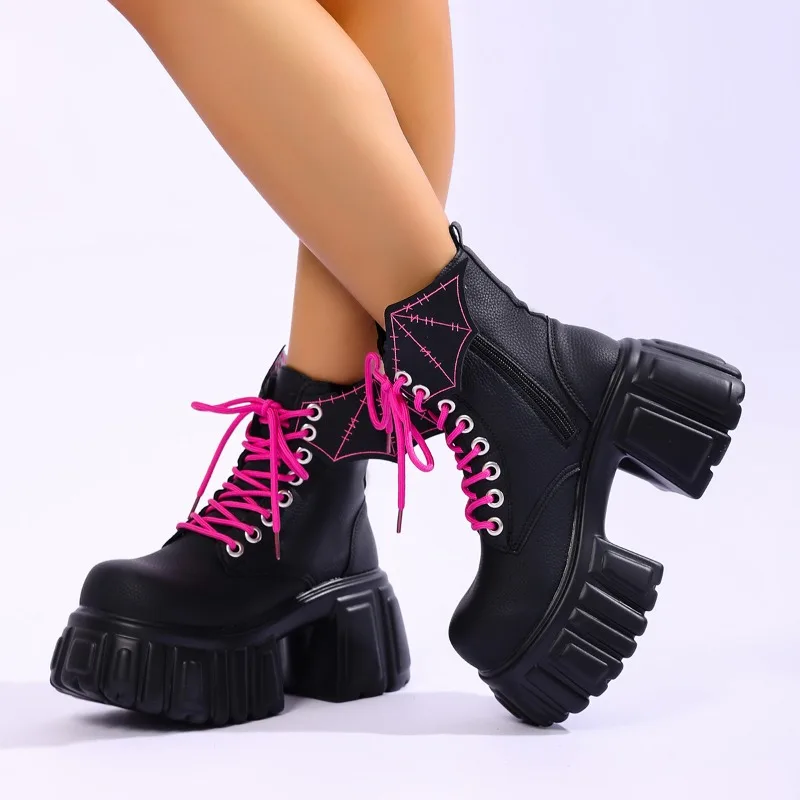 Block Heel Booties 2025 Winter New Round Toe Lace-Up Side Zipper Platform Non-Slip Wear-Resistant High Heels
Block Heel Booties 2025 Winter New Round Toe Lace-Up Side Zipper Platform Non-Slip Wear-Resistant High Heels