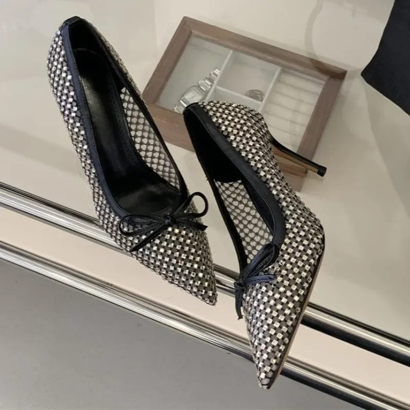 Aneikeh Sexy Rhinestone Mesh Thin High Heels Pumps Women Pointed Toe Slip on Shoes Elegant Prom Wedding Stripper Ladies Sandals
Aneikeh Sexy Rhinestone Mesh Thin High Heels Pumps Women Pointed Toe Slip on Shoes Elegant Prom Wedding Stripper Ladies Sandals