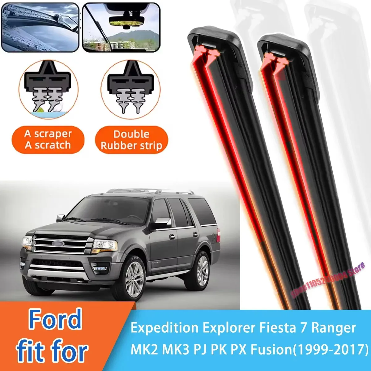 For Ford Expedition Explorer Fiesta 7 Ranger MK2 Fusion Models OE Style Double Rubber Front Windscreen Wiper Blades Replacement
For Ford Expedition Explorer Fiesta 7 Ranger MK2 Fusion Models OE Style Double Rubber Front Windscreen Wiper Blades Replacement