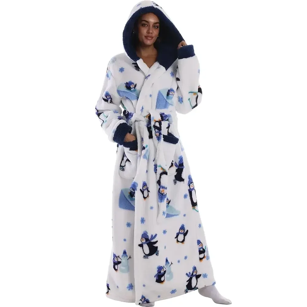 Women's Plush Flannel Robe - Hooded, Long Soft Bathrobe with Pockets, Super Warm, Loungewear for Women
Women's Plush Flannel Robe - Hooded, Long Soft Bathrobe with Pockets, Super Warm, Loungewear for Women