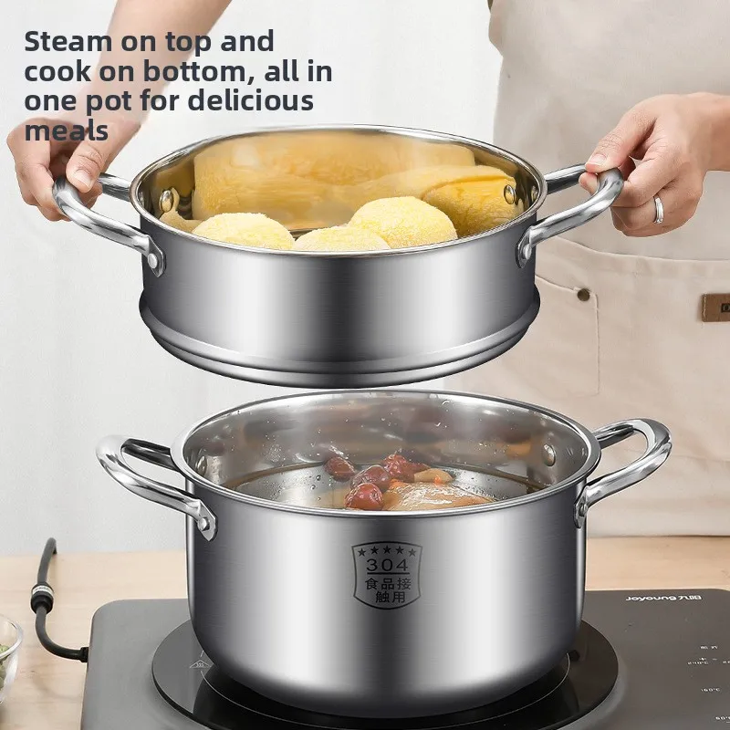 Суповая кастрюля из нержавеющей стали, мини-пароварка, бытовая кулинария Congee, суповая кастрюля, молокока, горячая кастрюля, индукционная плита, универсальная
Суповая кастрюля из нержавеющей стали, мини-пароварка, бытовая кулинария Congee, суповая кастрюля, молокока, горячая кастрюля, индукционная плита, универсальная
