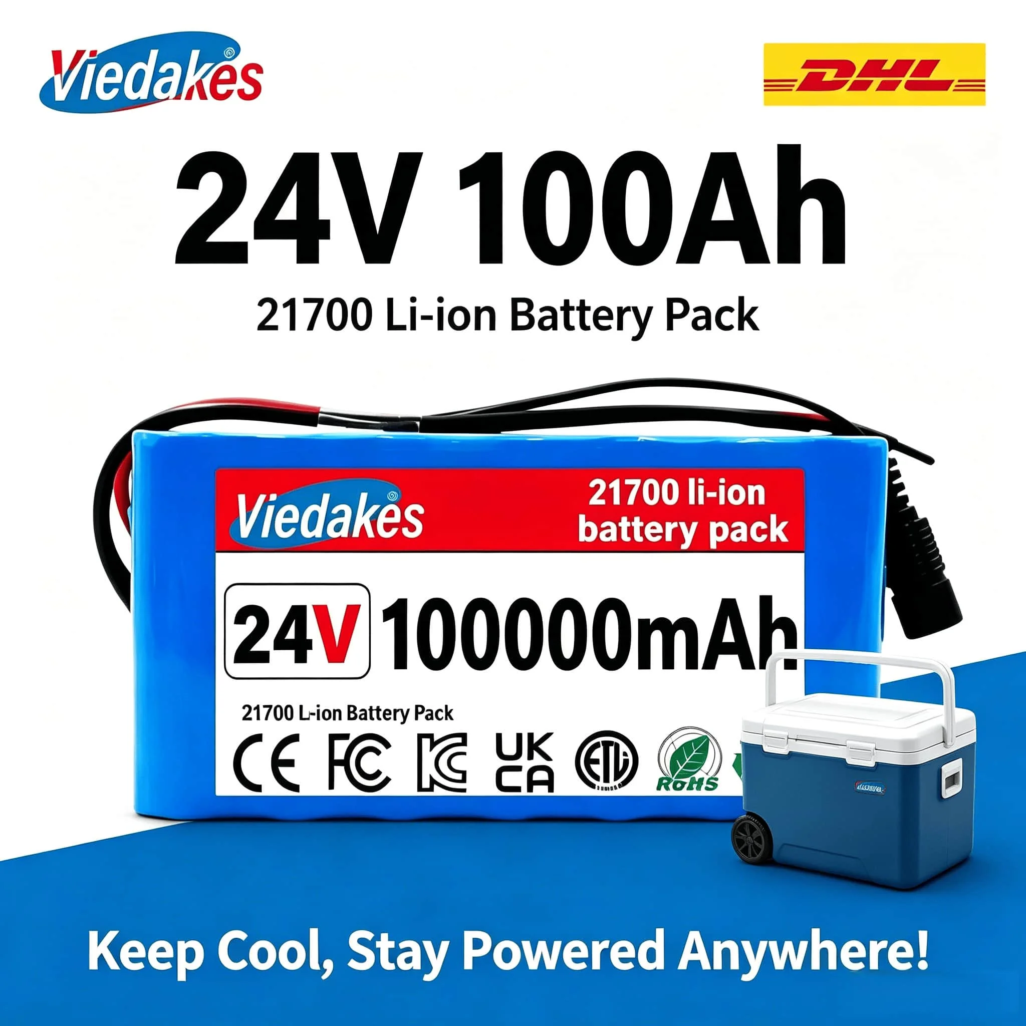 80Ah 24V 21700 Battery, BMS Protected, Free Charger for Electric Scooter & Outdoor Camping Power Supply
80Ah 24V 21700 Battery, BMS Protected, Free Charger for Electric Scooter & Outdoor Camping Power Supply