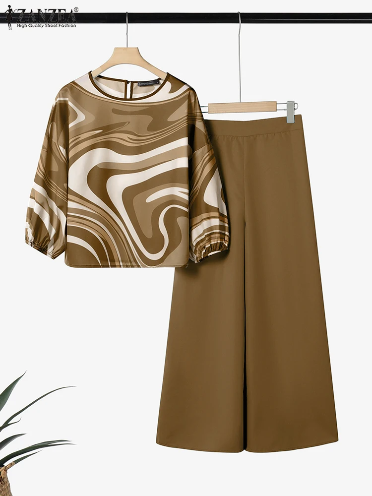 ZANZEA 2PCS Fashion Long Sleeve Tops Loose Trousers Suit Summer Outfits Women Matching Sets Casual Printed Tracksuits Oversize
ZANZEA 2PCS Fashion Long Sleeve Tops Loose Trousers Suit Summer Outfits Women Matching Sets Casual Printed Tracksuits Oversize