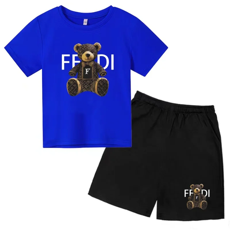 Children Cute Bear T-shirt Summer Two-piece Clothes Short-Sleeved Top+Shorts Boy Girl 3-12Y Casual Sports Jogging Coat Brand Set
Children Cute Bear T-shirt Summer Two-piece Clothes Short-Sleeved Top+Shorts Boy Girl 3-12Y Casual Sports Jogging Coat Brand Set