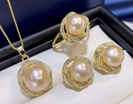 8-9mm pink Freshwater pearl zircon crystal bead ring rings earring pendant chain set Jewellery
8-9mm pink Freshwater pearl zircon crystal bead ring rings earring pendant chain set Jewellery