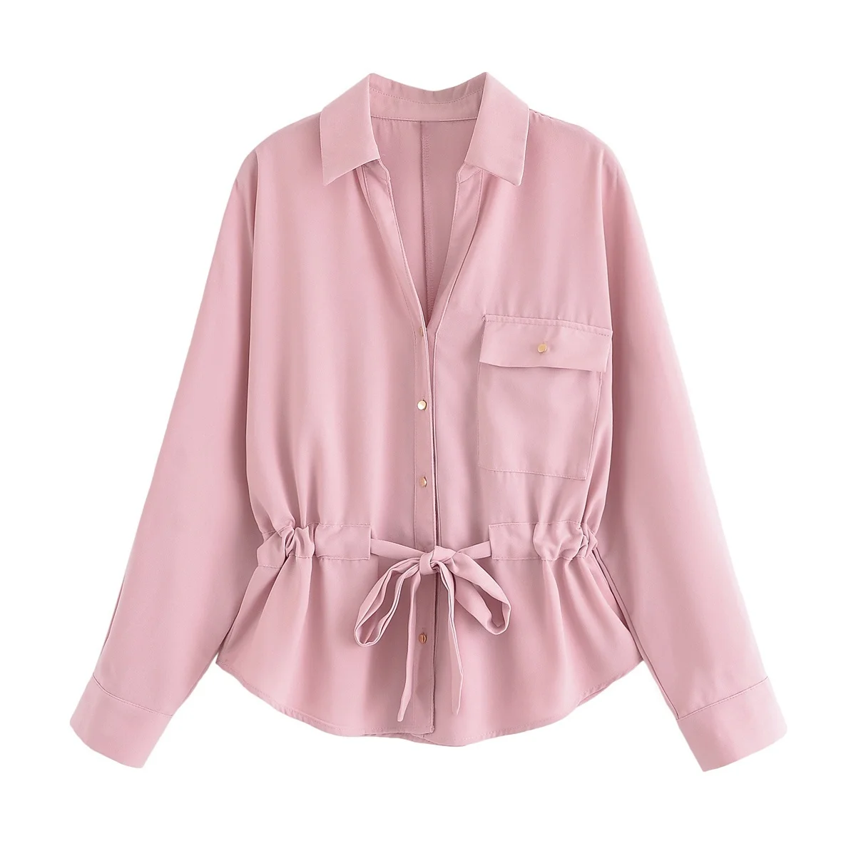 PB&ZA2025 new summer women's casual fashion simple waist tie foreign style hunting style crepe lapel long-sleeved shirt
PB&ZA2025 new summer women's casual fashion simple waist tie foreign style hunting style crepe lapel long-sleeved shirt