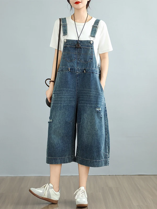 Summer New Women's Denim Overalls Loose Casual Wide Leg Pants Workwear Sle Eighteen Inches Long Strapl Jeans Overall
Summer New Women's Denim Overalls Loose Casual Wide Leg Pants Workwear Sle Eighteen Inches Long Strapl Jeans Overall