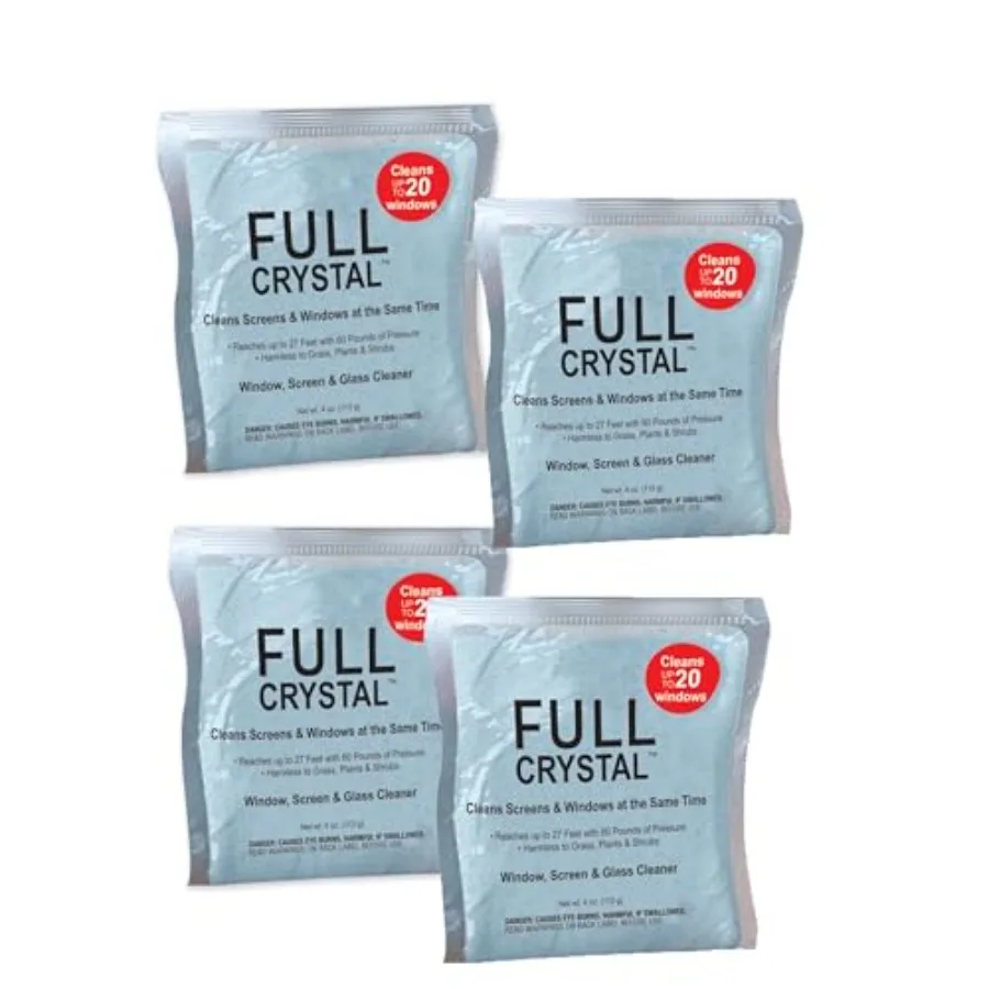 Full Crystal Refill Kit Crystal Powder Exterior Window Cleaner for Glass and Screens, Equivalent to 4 oz Bags Making Up to 640
Full Crystal Refill Kit Crystal Powder Exterior Window Cleaner for Glass and Screens, Equivalent to 4 oz Bags Making Up to 640
