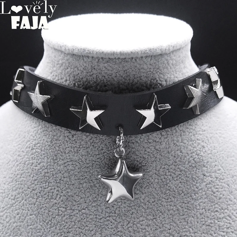 Gothic Star Harajuku Chocker Stainless Steel Pendant Necklaces PU Leather Cosplay Anime Necklace Emo Accessories Jewelry Gift NX
Gothic Star Harajuku Chocker Stainless Steel Pendant Necklaces PU Leather Cosplay Anime Necklace Emo Accessories Jewelry Gift NX