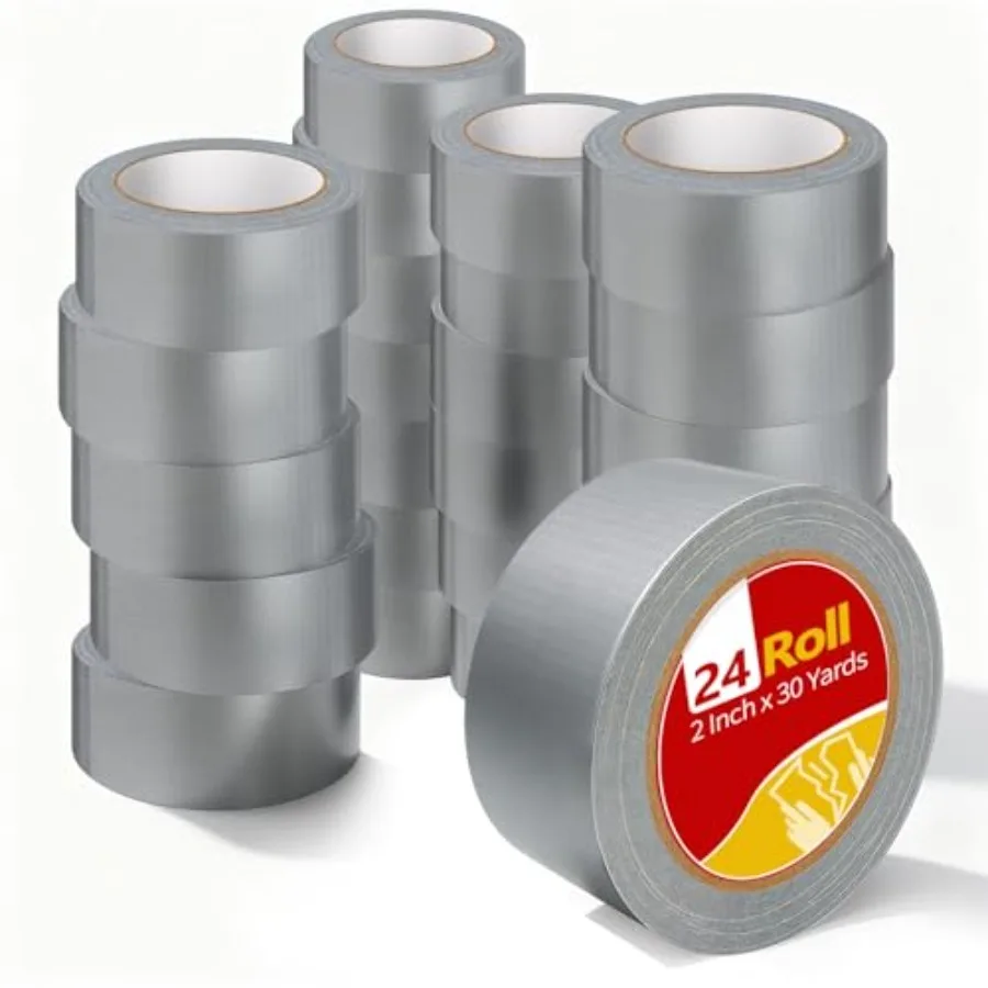 Pack Duct Tape, 2 Inch X 720 Yards Heavy Duty Waterproof Silver Duct Tape Bulk, Strong, Easy Tear, No Residue for Indoor Outdoo
Pack Duct Tape, 2 Inch X 720 Yards Heavy Duty Waterproof Silver Duct Tape Bulk, Strong, Easy Tear, No Residue for Indoor Outdoo