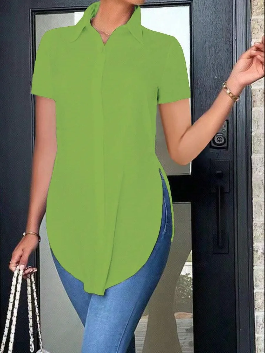 Short Sleeve Polo Collar Tunic Top Women Casual Loose Fit Button Down Shirt Plus Size Blouse Summer Basic Tee
Short Sleeve Polo Collar Tunic Top Women Casual Loose Fit Button Down Shirt Plus Size Blouse Summer Basic Tee