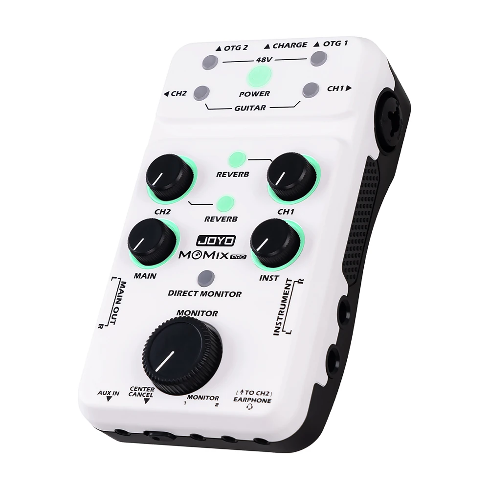 JOYO MOMIX PRO Portable Sound Card Guitar Microphone Keyboard Recording Live Streaming Audio-to-video Sync Stereo Audio Mixer
JOYO MOMIX PRO Portable Sound Card Guitar Microphone Keyboard Recording Live Streaming Audio-to-video Sync Stereo Audio Mixer