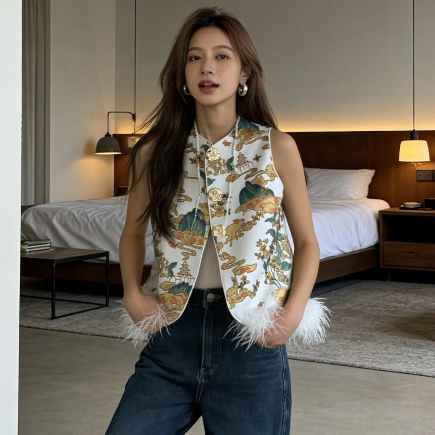 Loose New Chinese Sle Faionable Cotton Vest Women's Jaet Outerwear Thiened Autumn Winter Faion Trend Outerwear
Loose New Chinese Sle Faionable Cotton Vest Women's Jaet Outerwear Thiened Autumn Winter Faion Trend Outerwear