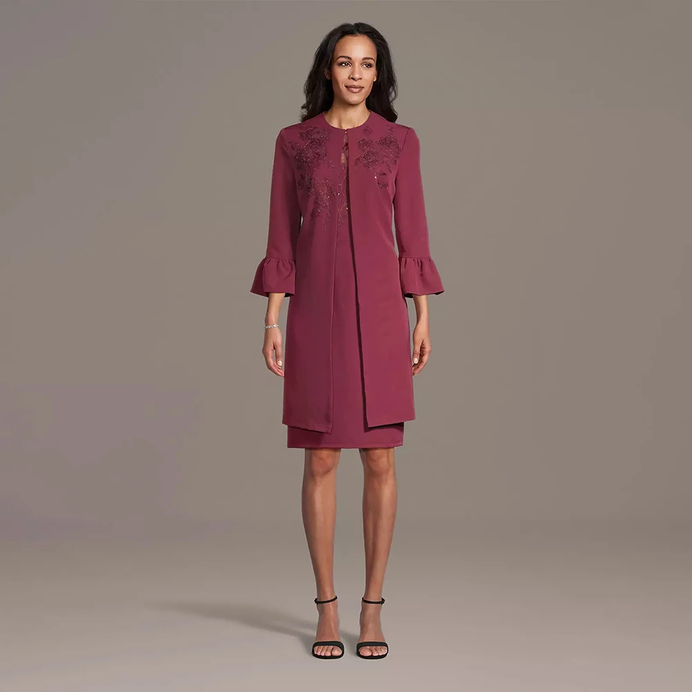 Mother Of Bride Dresses Wedding Long Sleeve With Jacket Applique Mother Dress Elegant Straight Mother Of The Bride Dress
Mother Of Bride Dresses Wedding Long Sleeve With Jacket Applique Mother Dress Elegant Straight Mother Of The Bride Dress