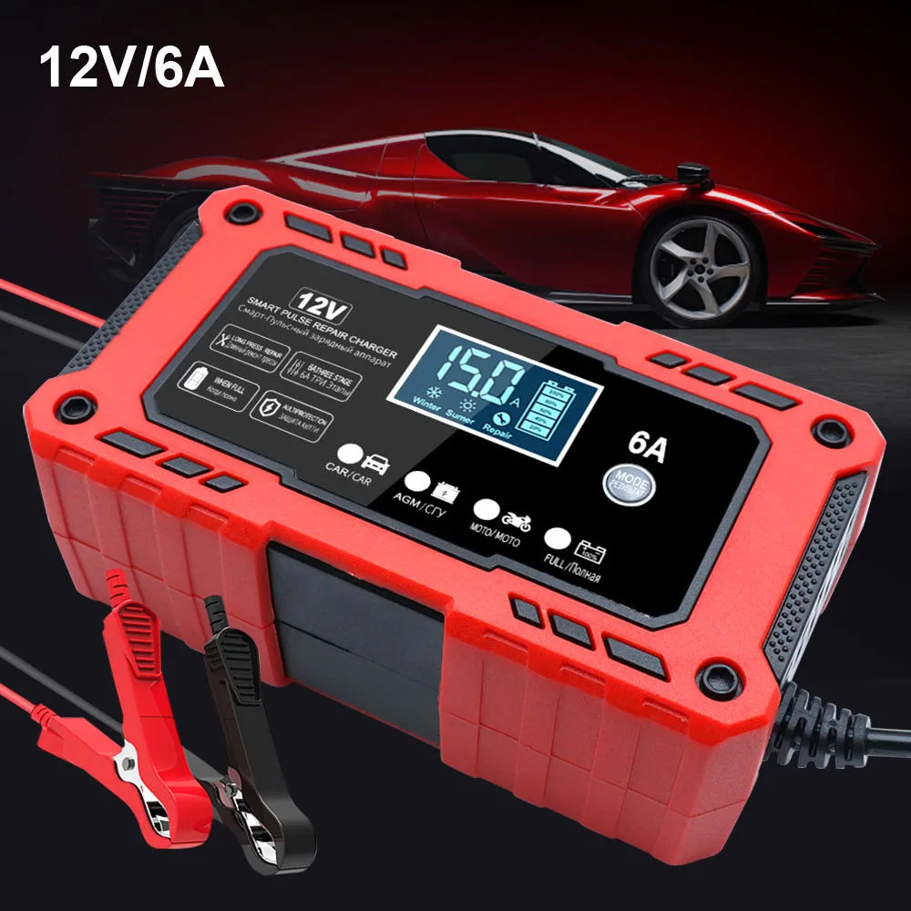 12V 6A Intelligent Pulse Smart Lead Acid Battery Charger Car Motorcycle Maintenance Portable
12V 6A Intelligent Pulse Smart Lead Acid Battery Charger Car Motorcycle Maintenance Portable