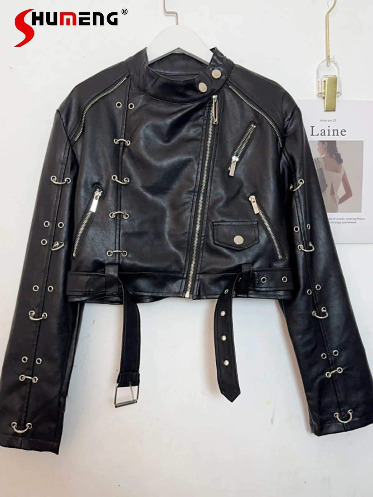 Shoulder Pads 2024 Spring Autumn New Leather Jacket Fashion Long Sleeve Black Short Leather Jackets Trendy Feminine Zipper Coats
Shoulder Pads 2024 Spring Autumn New Leather Jacket Fashion Long Sleeve Black Short Leather Jackets Trendy Feminine Zipper Coats