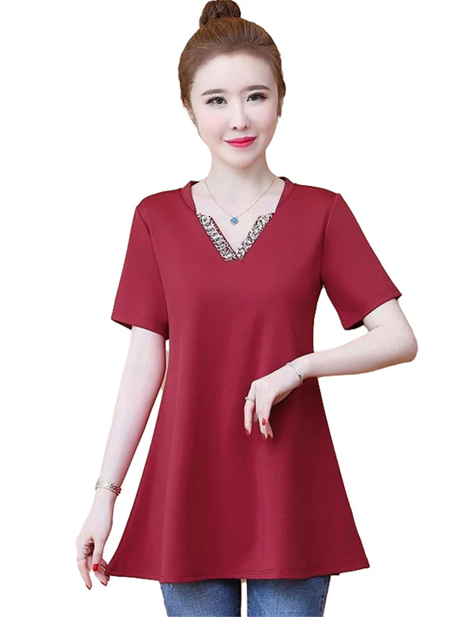 5XL Women Spring Summer Blouses Shirts Lady Fashion Casual Short Sleeve V-Neck Collar Solid Color Sequins Blusas Tops WY0686
5XL Women Spring Summer Blouses Shirts Lady Fashion Casual Short Sleeve V-Neck Collar Solid Color Sequins Blusas Tops WY0686