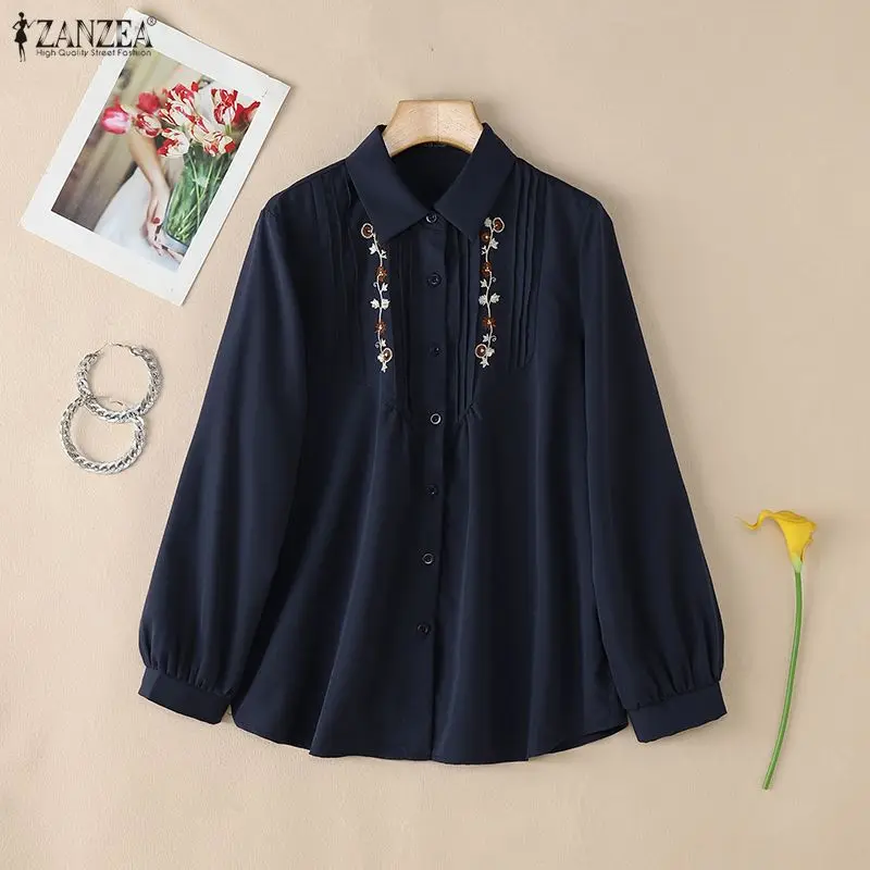 Модные женские рубашки ZANZEA, повседневные летние и весенние рубашки с цветочной вышивкой, с отложным воротником, женские топы с длинными рукавами, свободные блузки
Модные женские рубашки ZANZEA, повседневные летние и весенние рубашки с цветочной вышивкой, с отложным воротником, женские топы с длинными рукавами, свободные блузки