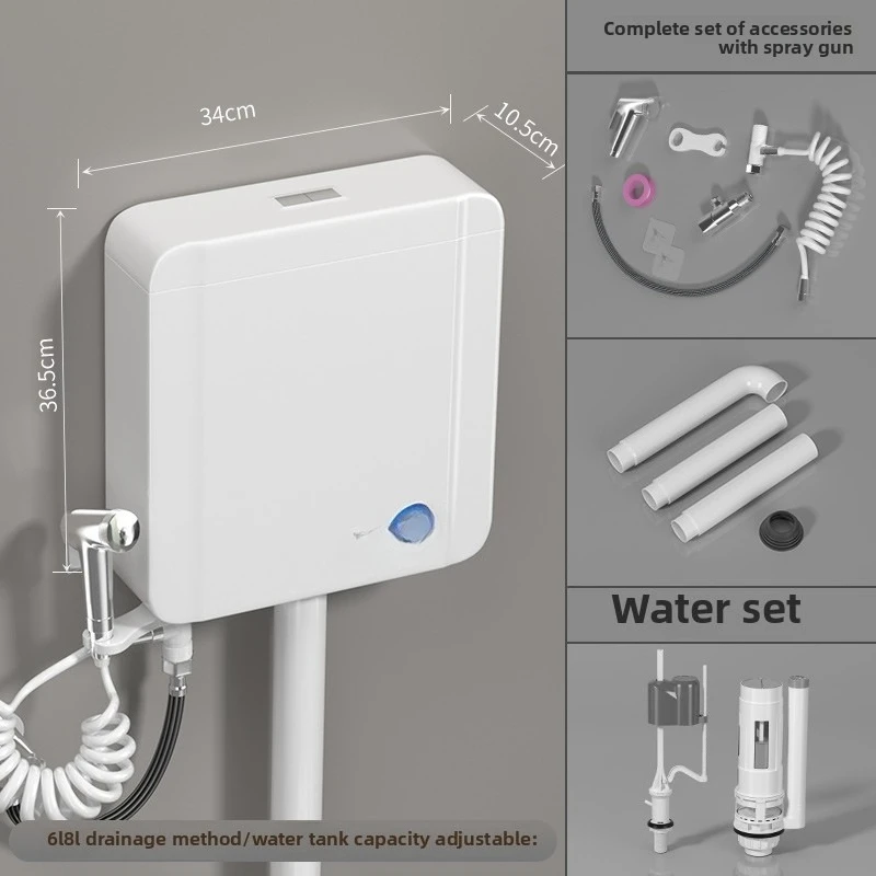 WG6Q Toilet Flush Tank, Household Bathroom Squatting Toilet, Thickened Toilet Wall-mounted Energy-saving High-impulse Pumping
WG6Q Toilet Flush Tank, Household Bathroom Squatting Toilet, Thickened Toilet Wall-mounted Energy-saving High-impulse Pumping