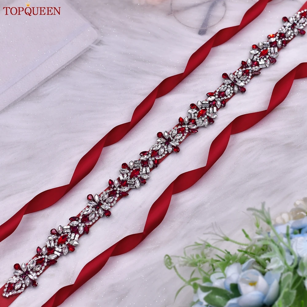 TOPQUEEN свадебный пояс с красной бриллиантовой аппликацией, торжественное платье, женский пояс для подружки невесты, украшение для свадебного банкета, S38-красный
TOPQUEEN свадебный пояс с красной бриллиантовой аппликацией, торжественное платье, женский пояс для подружки невесты, украшение для свадебного банкета, S38-красный