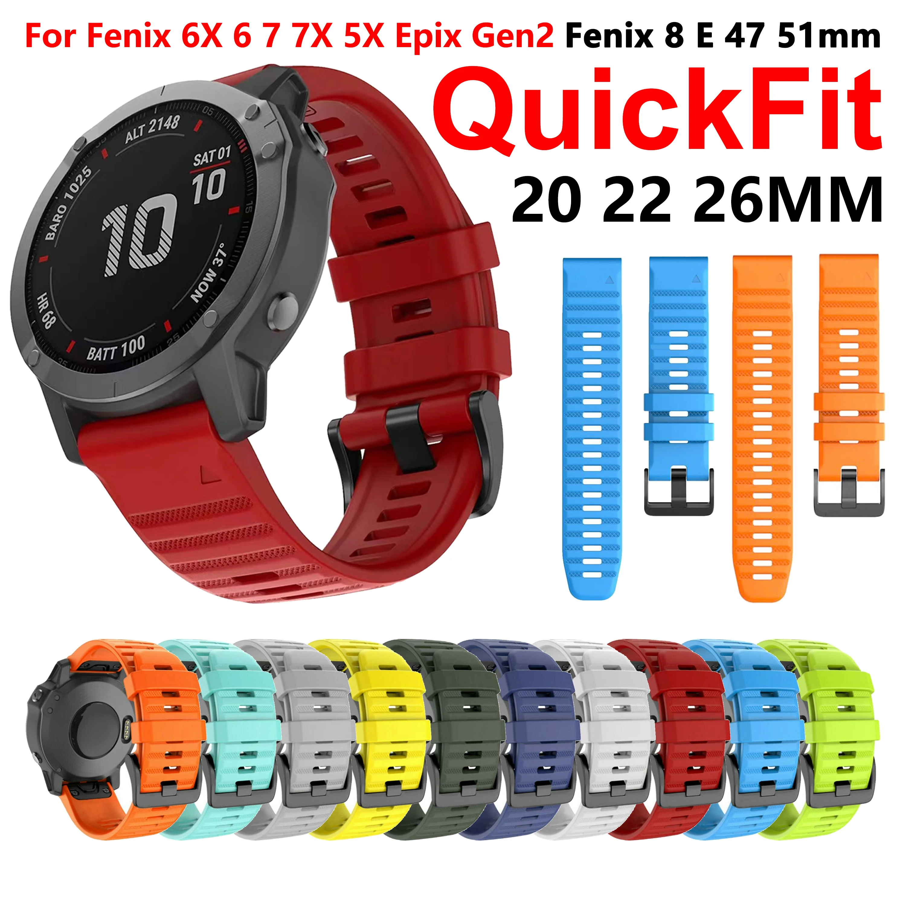 20 22 26mm QuickFit Strap for Garmin 6X 6 6S Pro 7X 7 7S Pro 5X 5 Plus Fenix 8 Tactix 7 8 Epix Gen2 Pro 47 51mm Bracelet Correa
20 22 26mm QuickFit Strap for Garmin 6X 6 6S Pro 7X 7 7S Pro 5X 5 Plus Fenix 8 Tactix 7 8 Epix Gen2 Pro 47 51mm Bracelet Correa