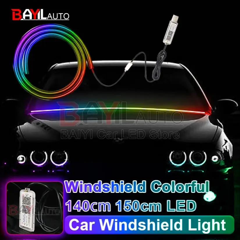 Car Front Windshield LED Ambient Strip Light 150cm 140cm Car RGB USB APP Control Remote Symphony Lamp Universal Auto Accessories
Car Front Windshield LED Ambient Strip Light 150cm 140cm Car RGB USB APP Control Remote Symphony Lamp Universal Auto Accessories