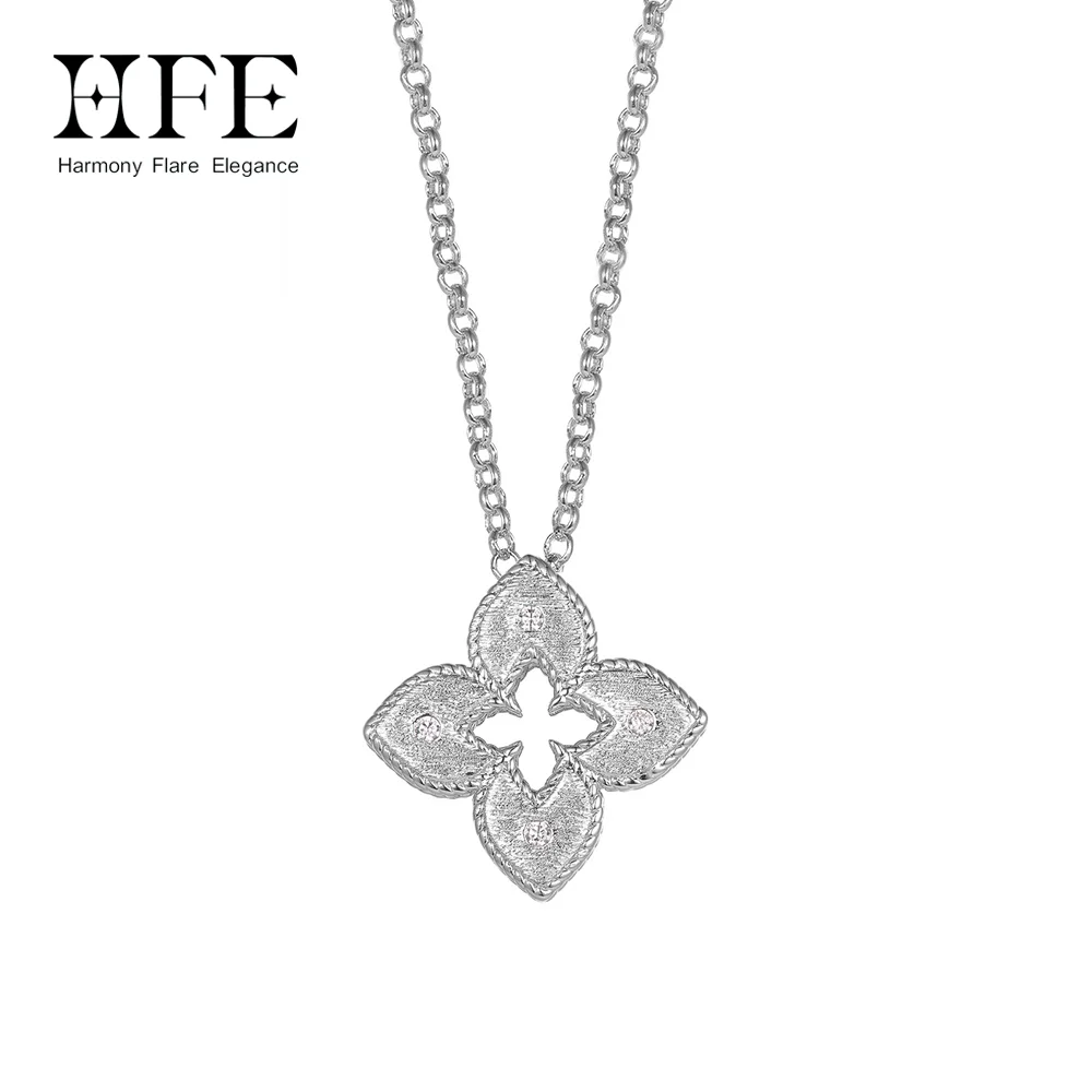 HFE Silver Four Leaf Flower Pendant Necklace, Women's Fashion Zircon Clavicle Chain Festival Party Boutique Jewelry Wholesale
HFE Silver Four Leaf Flower Pendant Necklace, Women's Fashion Zircon Clavicle Chain Festival Party Boutique Jewelry Wholesale