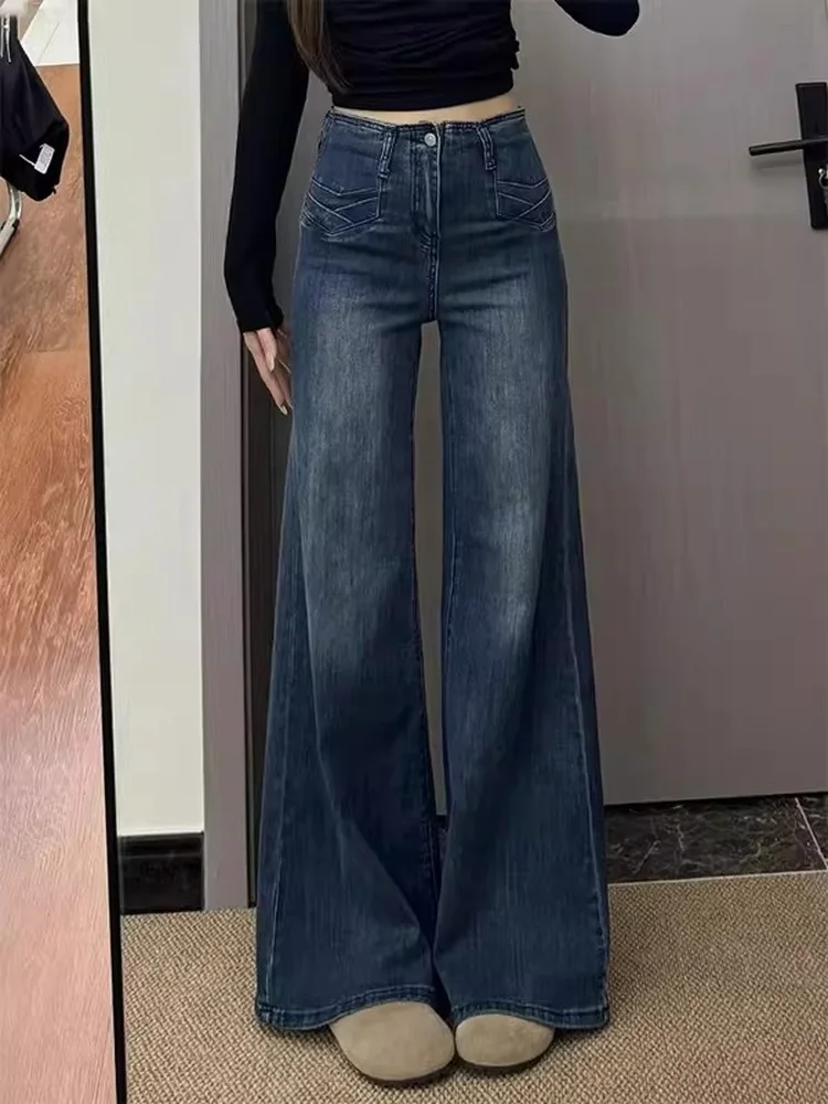 High Waist Loose Fit Retro Denim Jeans Women's Micro Flared Pants Conceal Hip Wear Resistant Daily Wear Spring Season
High Waist Loose Fit Retro Denim Jeans Women's Micro Flared Pants Conceal Hip Wear Resistant Daily Wear Spring Season