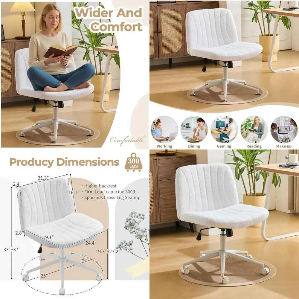 Регулируемое офисное кресло на колесиках с широким мягким сиденьем, универсальным основанием, белое, из плюшевого флиса
Регулируемое офисное кресло на колесиках с широким мягким сиденьем, универсальным основанием, белое, из плюшевого флиса