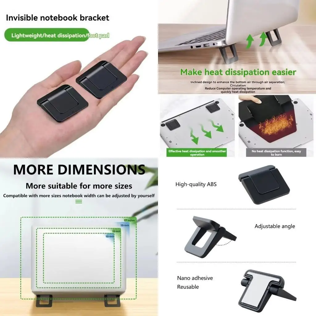 2Pcs Foldable Laptop Stand Portable Laptop Stand Invisible Cooling Laptop Stand Cooling Office Footpad Notebook Tablets D2RC
2Pcs Foldable Laptop Stand Portable Laptop Stand Invisible Cooling Laptop Stand Cooling Office Footpad Notebook Tablets D2RC