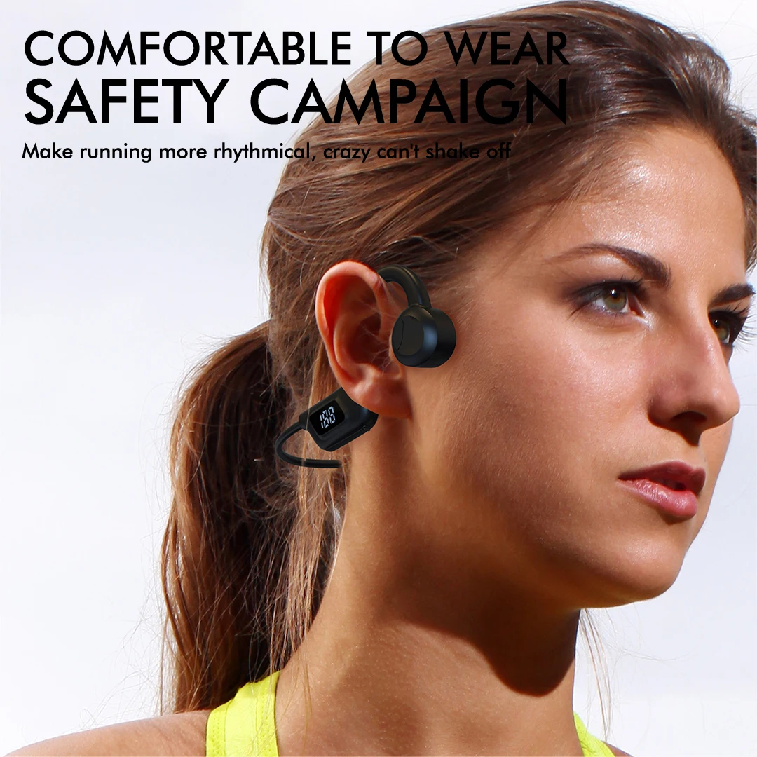 Wireless Sport Earphones Bone Conduction Sports Headset Outdoor EarHook Mic With Digital Power Display Support Sd Card
Wireless Sport Earphones Bone Conduction Sports Headset Outdoor EarHook Mic With Digital Power Display Support Sd Card