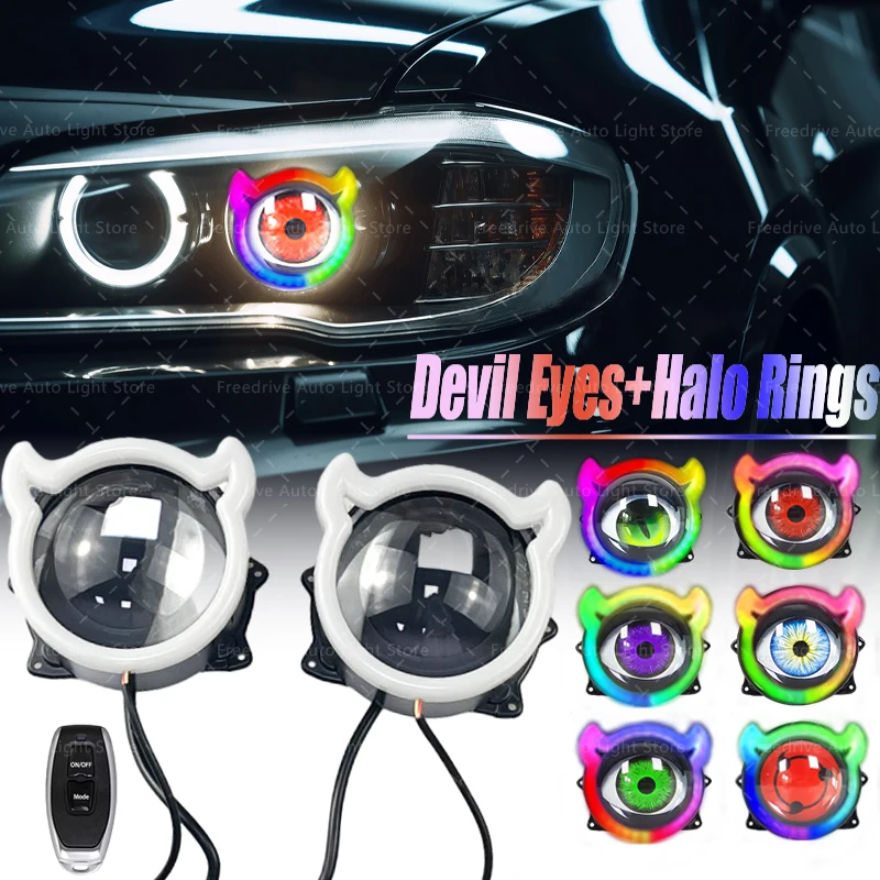 Car Dynamics Devil Eye Light LED Car Headlight Assembly Modification Kit Control Animation 3 Inch 6-Mode Eye Light Accessories
Car Dynamics Devil Eye Light LED Car Headlight Assembly Modification Kit Control Animation 3 Inch 6-Mode Eye Light Accessories