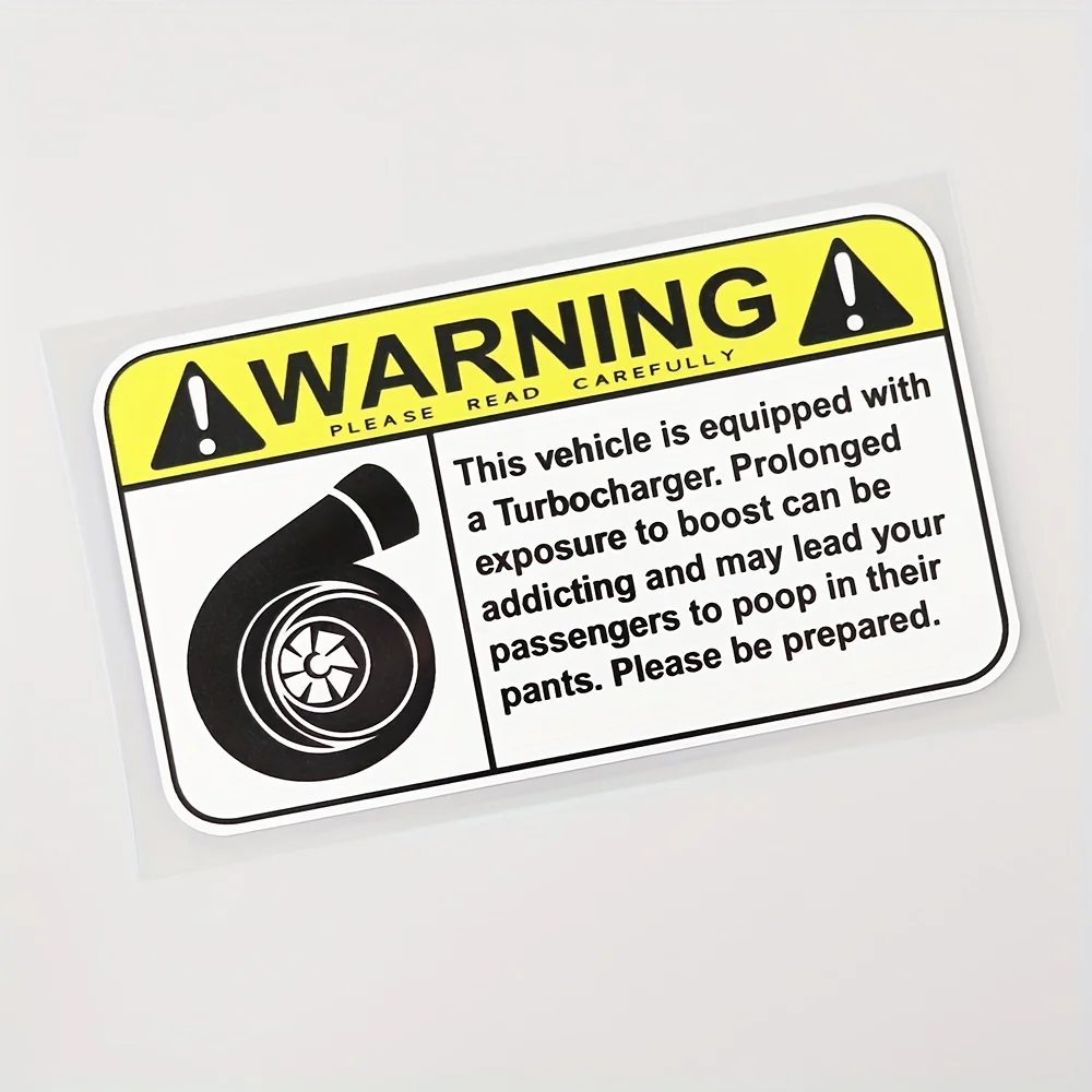 1pc Funny Turbo Warning Waterproof Vinyl Sticker, Easy Install Exterior Decal for Car
1pc Funny Turbo Warning Waterproof Vinyl Sticker, Easy Install Exterior Decal for Car