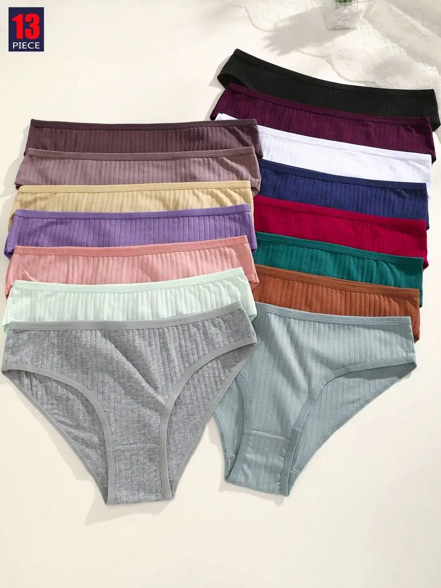 13 Pack Womens Cotton Bikini Panties Low Rise Breathable Comfortable Solid Color
13 Pack Womens Cotton Bikini Panties Low Rise Breathable Comfortable Solid Color