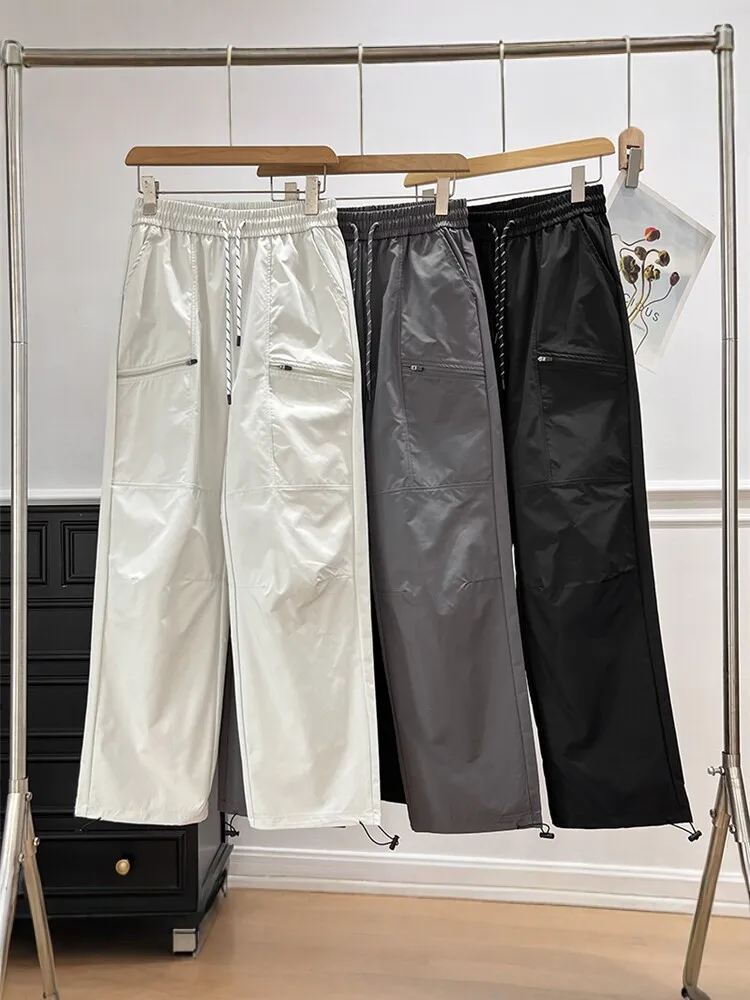 Women's Solid Color Cargo Pants Outdoor Pants Windproof Hiking Trekking Climbing Trousers Loose Straight Long Pants
Women's Solid Color Cargo Pants Outdoor Pants Windproof Hiking Trekking Climbing Trousers Loose Straight Long Pants