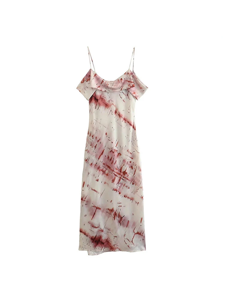TRAF Women Fashion Printed Midi Dress Sexy Straight Neck Spaghetti Straps Female Summer Dresses Vestidos Mujer Casual Clothes
TRAF Women Fashion Printed Midi Dress Sexy Straight Neck Spaghetti Straps Female Summer Dresses Vestidos Mujer Casual Clothes