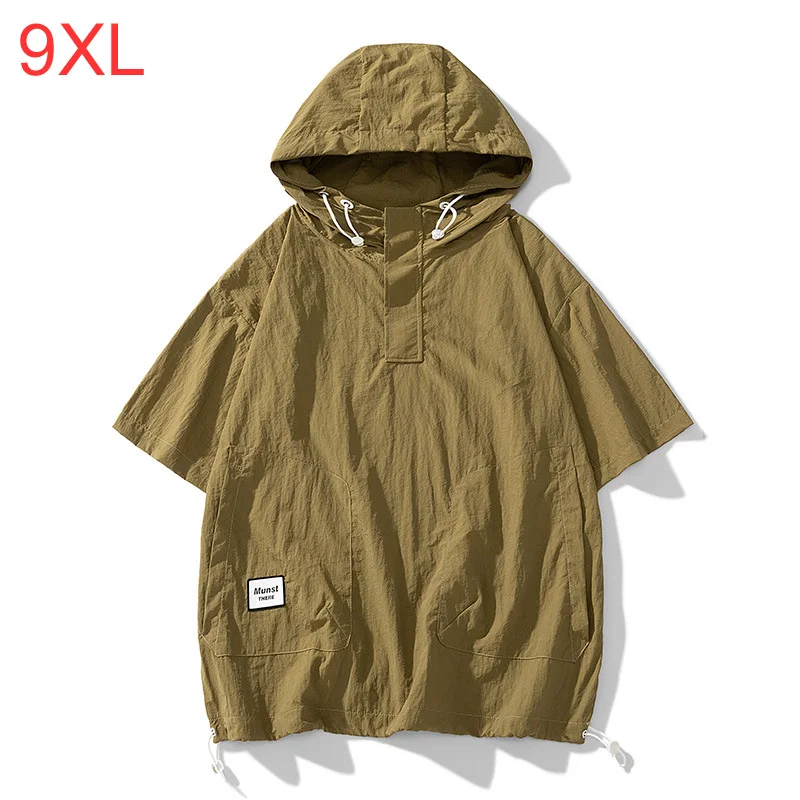 Hooded T-shirt Men Plus Size 8XL 9XL Summer Short Sleeve Tshirts Fashion Casual Hooded Tops Tees Male Big Size 7XL
Hooded T-shirt Men Plus Size 8XL 9XL Summer Short Sleeve Tshirts Fashion Casual Hooded Tops Tees Male Big Size 7XL