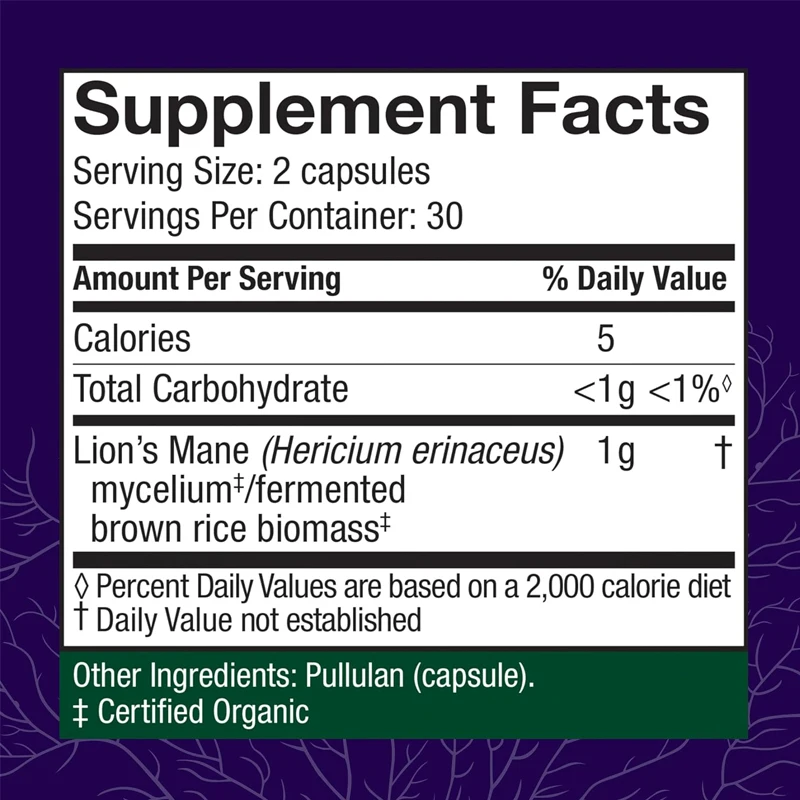 Mushroom Lion Mane - Mushroom Supplement Supports Focus and Memory Function - Immune Support Supplement -60 Capsules
Mushroom Lion Mane - Mushroom Supplement Supports Focus and Memory Function - Immune Support Supplement -60 Capsules