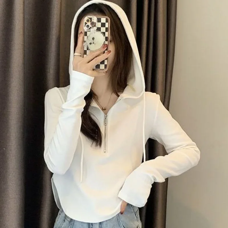 Spring Kpop Streetwear Zip Up T Shirts Women Vintage Sexy Solid Hooded Cardigan Long Sleeve Cropped Tops Tracksuit Autumn Y2k
Spring Kpop Streetwear Zip Up T Shirts Women Vintage Sexy Solid Hooded Cardigan Long Sleeve Cropped Tops Tracksuit Autumn Y2k