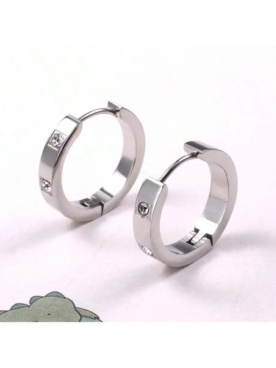 Stainless Steel Cubic Zirconia Hoop Earrings For Women Casual Daily Wear
Stainless Steel Cubic Zirconia Hoop Earrings For Women Casual Daily Wear