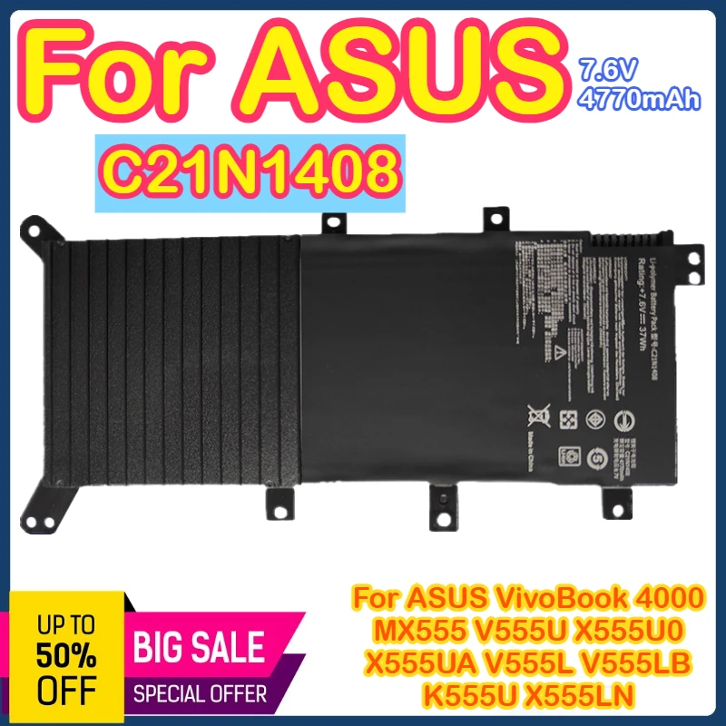 C21N1408 Подходит для ASUS C21N1408 V555L V555LB V555U A555U K555U аккумулятор для ноутбука 
C21N1408 Подходит для ASUS C21N1408 V555L V555LB V555U A555U K555U аккумулятор для ноутбука