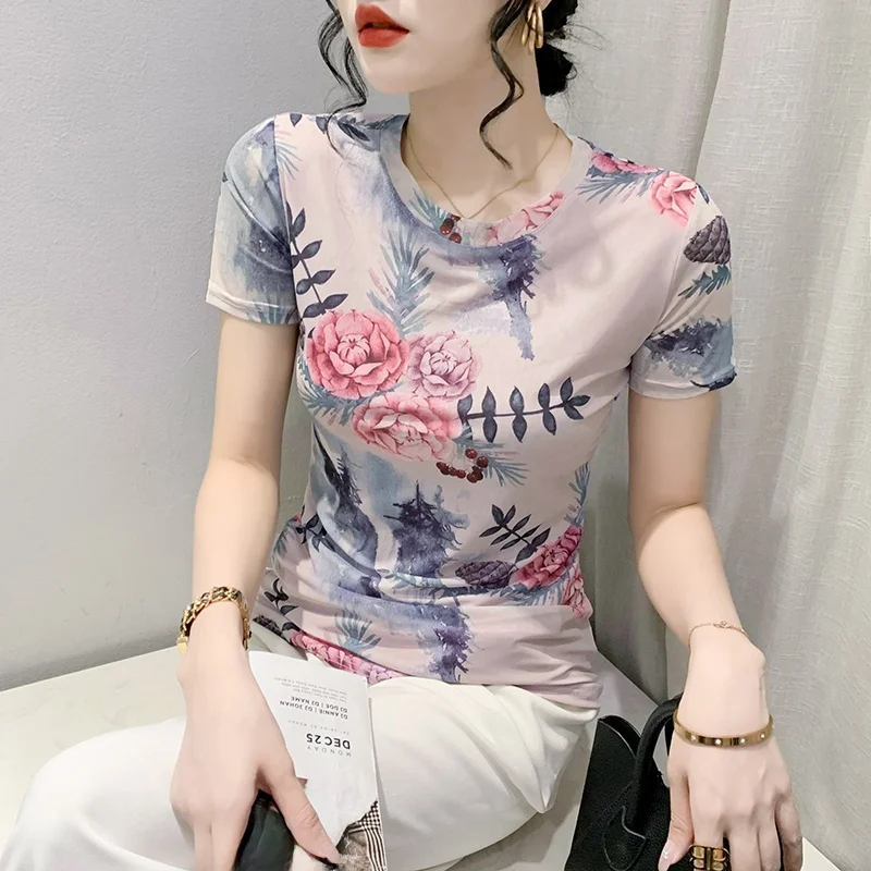 Sli ort Sve T-irt Women's Me Base irt Summer Faion Slim Fit Creative Print Street Sle round Ne Top
Sli ort Sve T-irt Women's Me Base irt Summer Faion Slim Fit Creative Print Street Sle round Ne Top