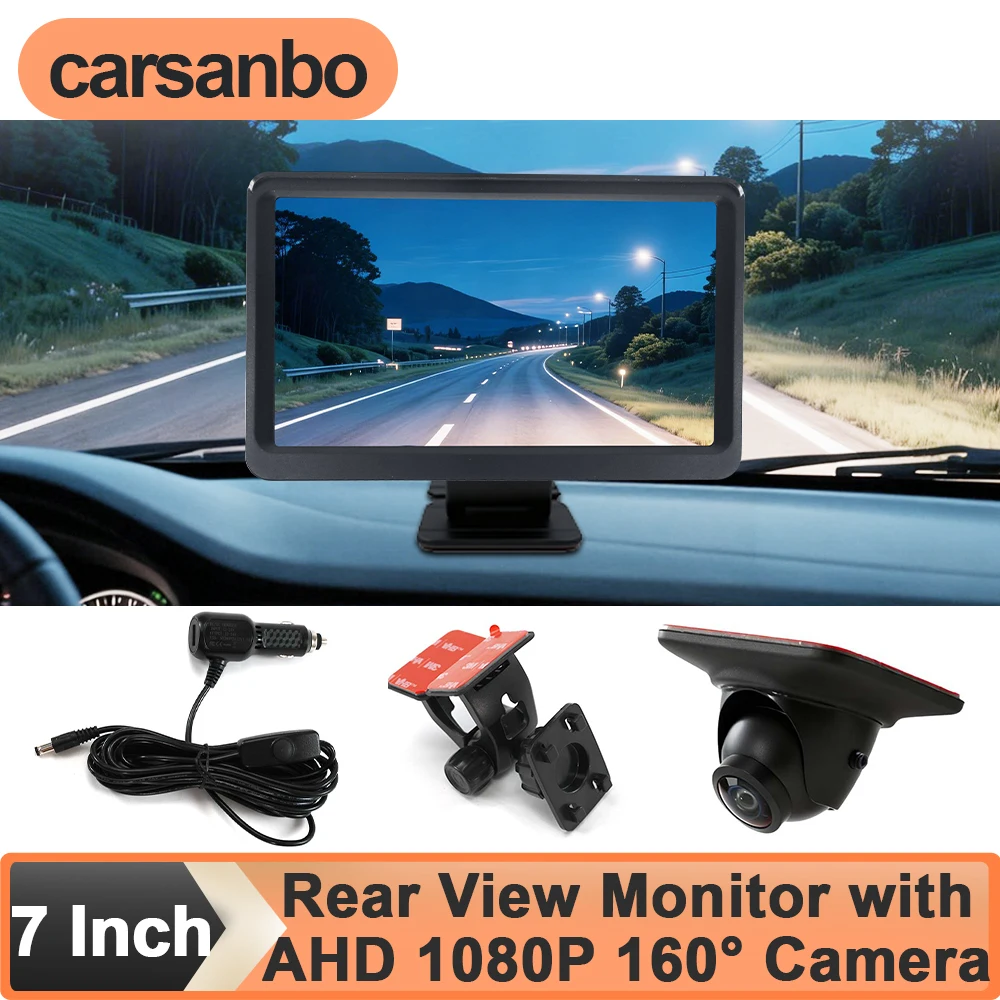Carsanbo 7 Inch Ultra-thin TFT LCD Screen Car Monitor with AHD 1080P 160 Degree Night Vision IP68 Rearview Reverse Backup Camera
Carsanbo 7 Inch Ultra-thin TFT LCD Screen Car Monitor with AHD 1080P 160 Degree Night Vision IP68 Rearview Reverse Backup Camera