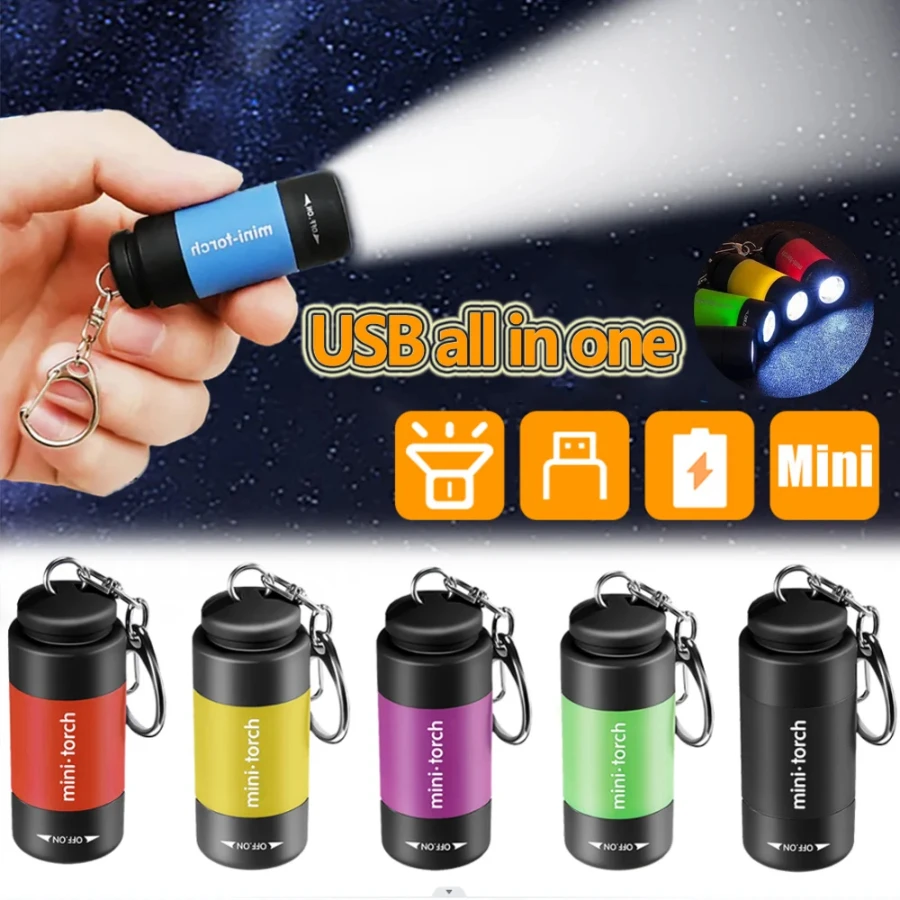 USB Rechargeable LED Multifunctional Strong light Pocket Keychain Flashlight Waterproof Outdoor Hiking Camping Mini Flashlight
USB Rechargeable LED Multifunctional Strong light Pocket Keychain Flashlight Waterproof Outdoor Hiking Camping Mini Flashlight