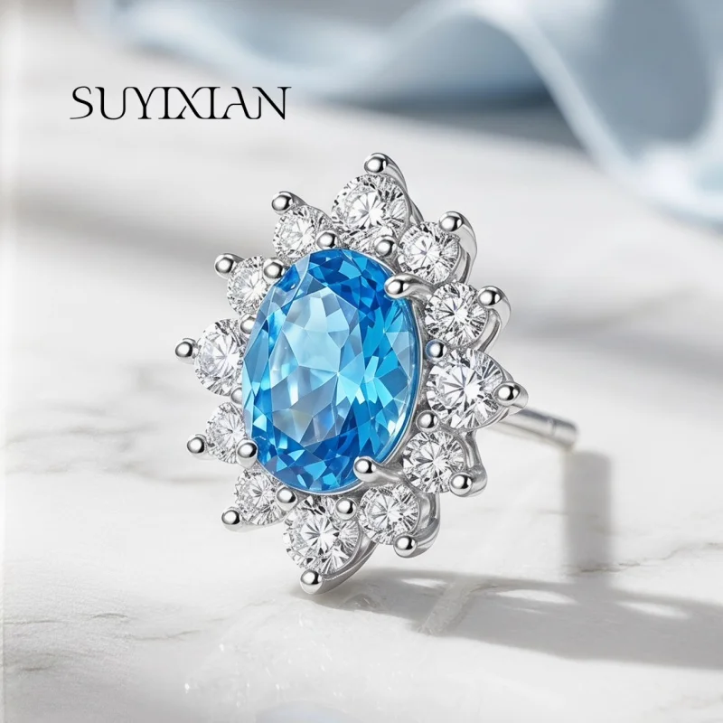 925 Sterling Silver Fashionable Light Luxury Sunflower Ice Flower Cut Zircon Stud Earrings Birthday Party Anniversary Gift
925 Sterling Silver Fashionable Light Luxury Sunflower Ice Flower Cut Zircon Stud Earrings Birthday Party Anniversary Gift